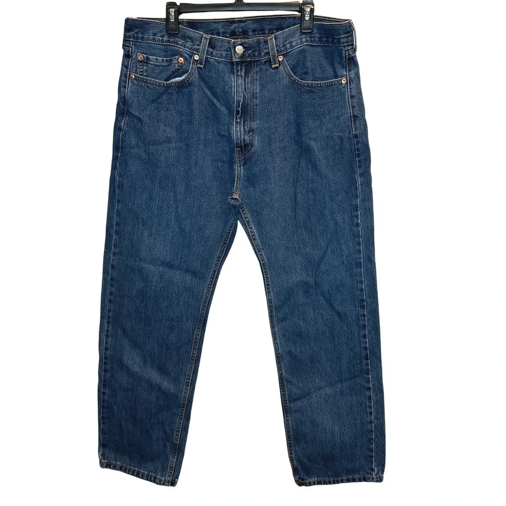 Levi's‎ 505 Regular Fit Jeans W38 L30 Mens Blue Medium Wash Straight Leg Denim